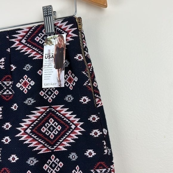 Karen Kane Woman’s Skirt 10 Mini A Line Side Zipper Gold Free Spirit - Picture 4 of 6